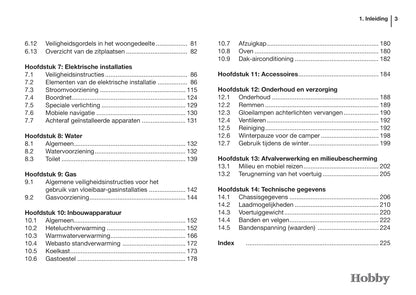 2015 Hobby Optima/Siesta Owner's Manual | Dutch