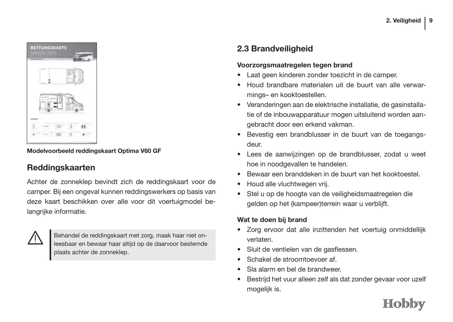 2015 Hobby Optima/Siesta Owner's Manual | Dutch