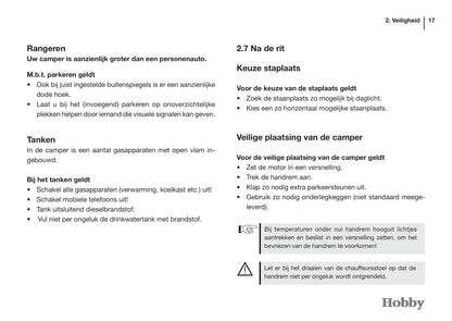 2015 Hobby Optima/Siesta Owner's Manual | Dutch