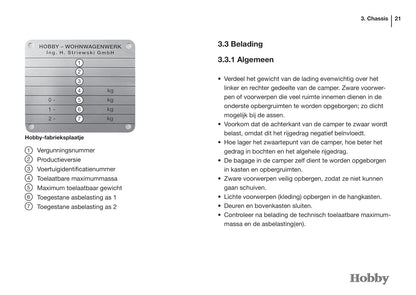 2015 Hobby Optima/Siesta Owner's Manual | Dutch