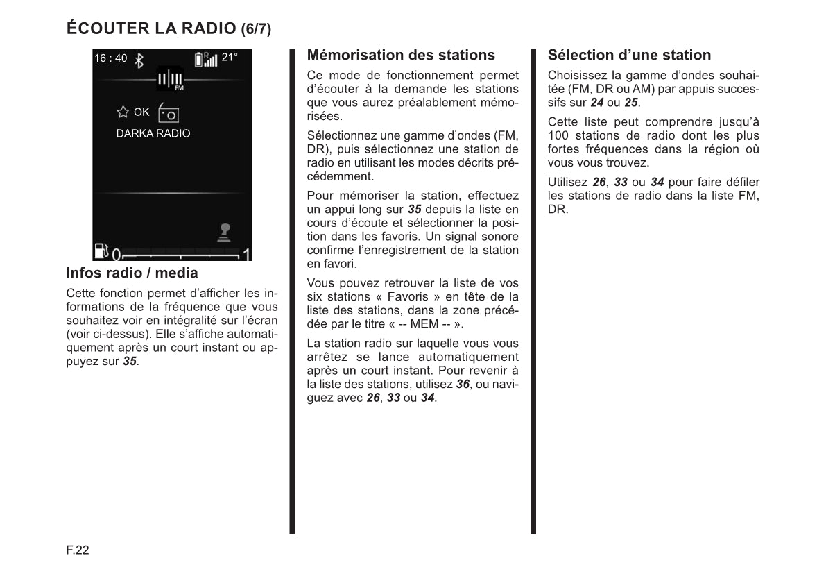 Renault Radio Connect R&Go Guide d'utilisation 2022