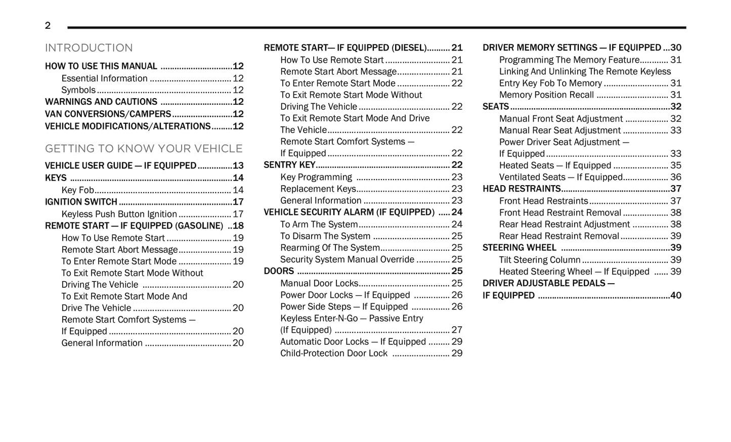 2020 Ram 2500/3500 Owner's Manual | English