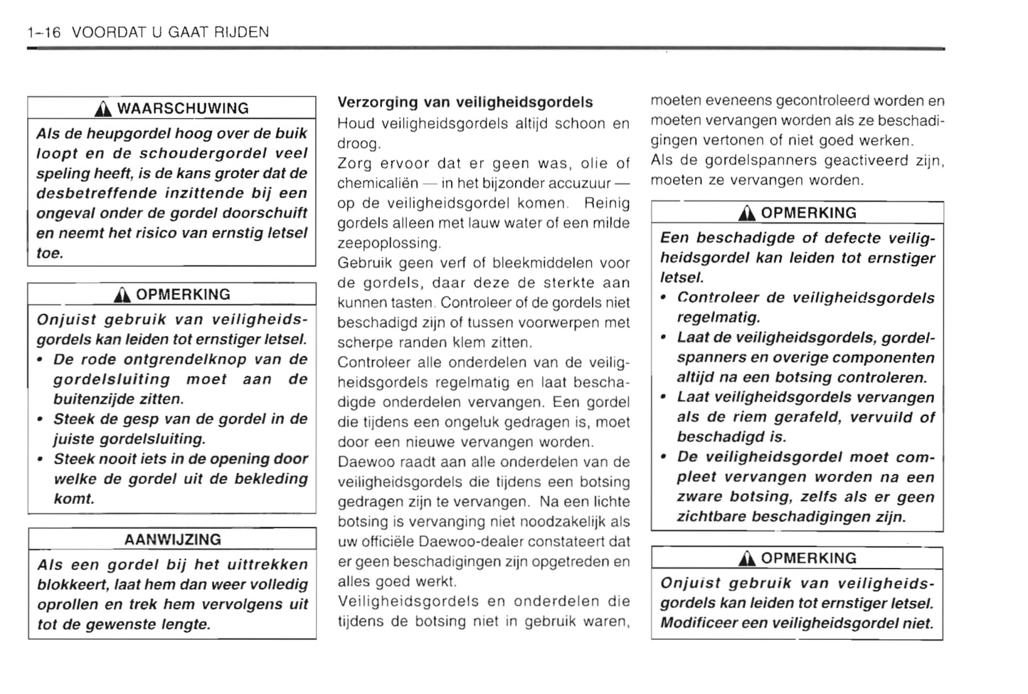 1997-2003 Daewoo Lanos Manuel du propriétaire | Néerlandais