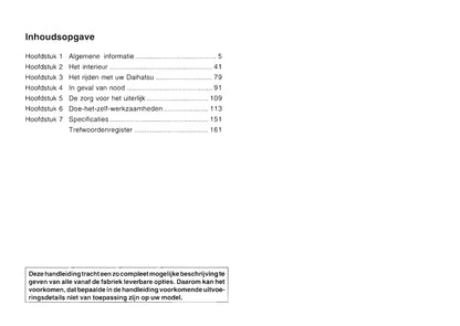 2000-2006 Daihatsu Terios Owner's Manual | Dutch