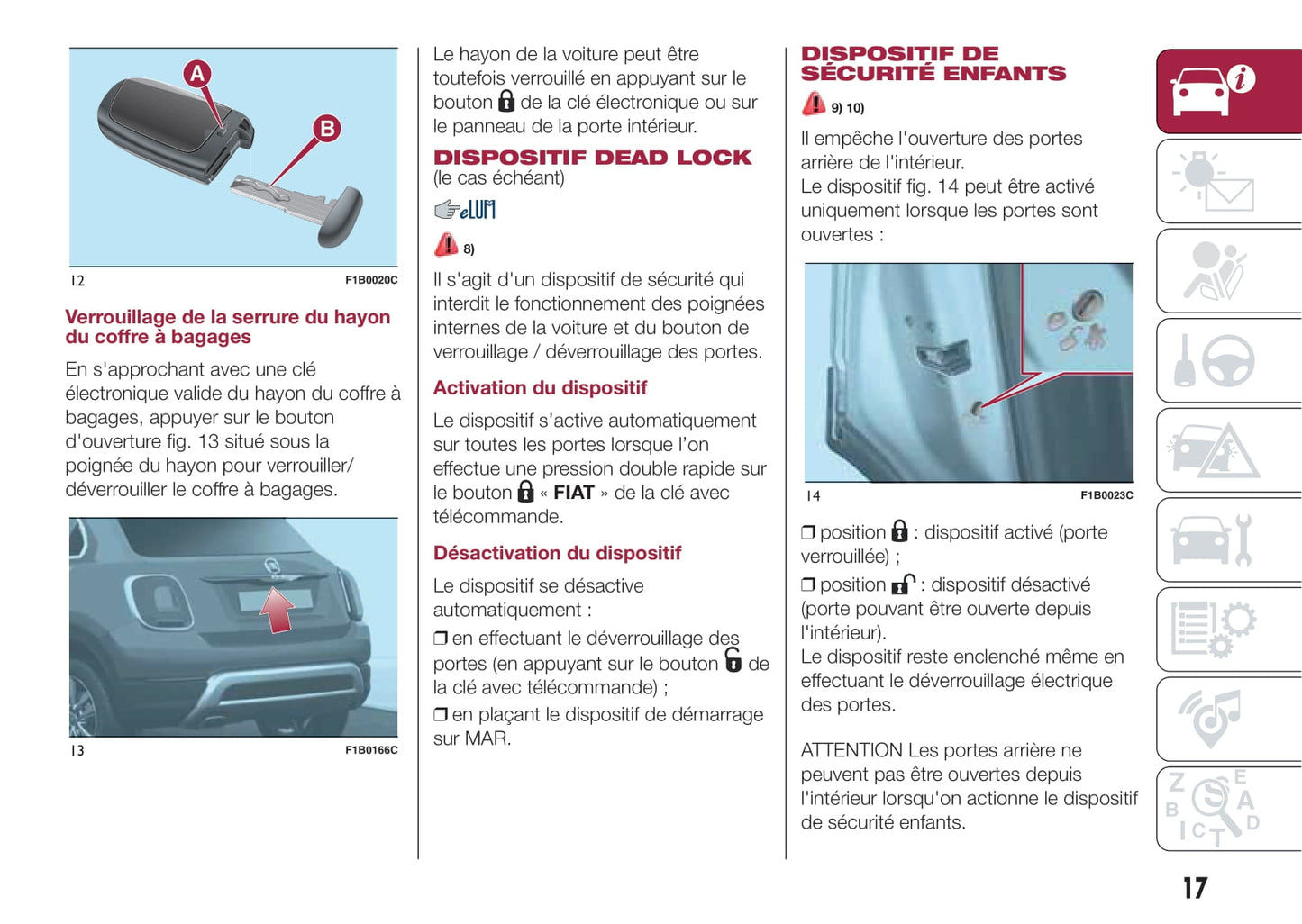 2016-2017 Fiat 500X Owner's Manual | French