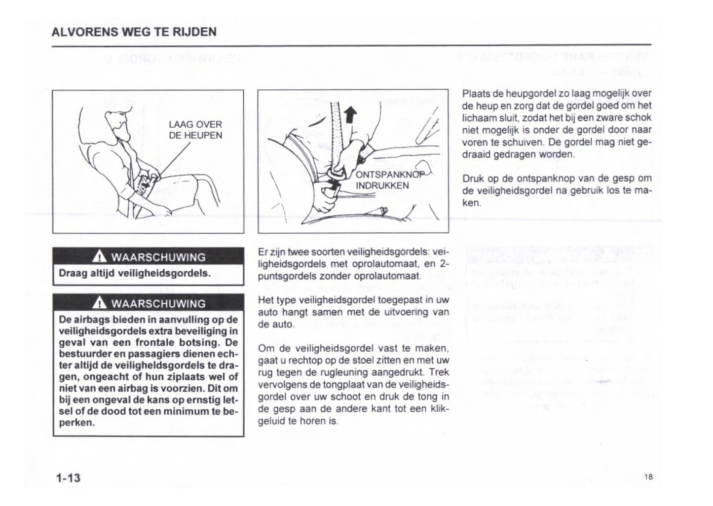 1999-2000 Subaru Justy Gebruikershandleiding | Nederlands