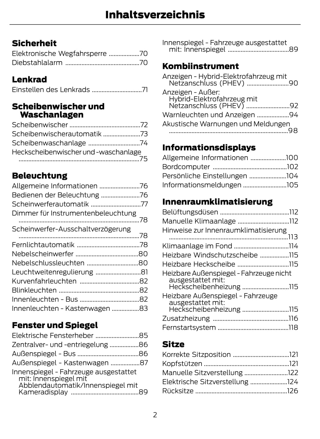 2020-2021 Ford Tourneo Custom / Transit Custom Gebruikershandleiding | Duits