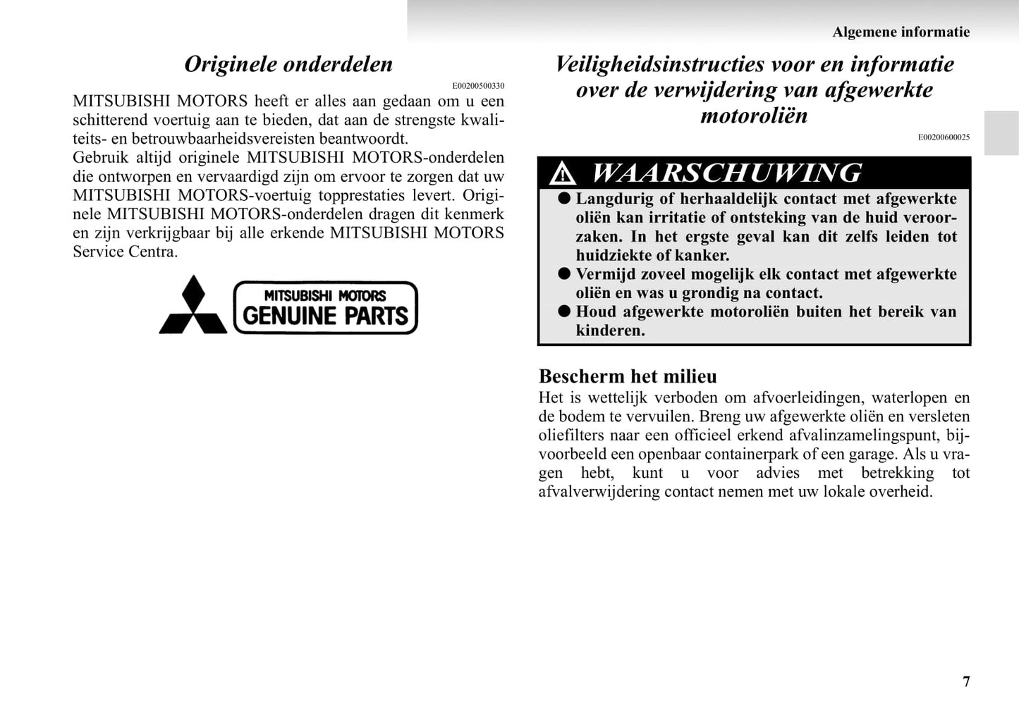 2004-2011 Mitsubishi Grandis Bedienungsanleitung | Niederländisch