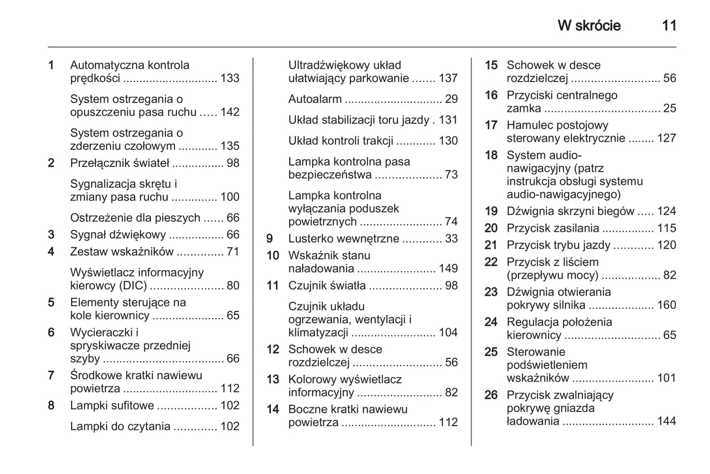 2012-2013 Opel Ampera Owner's Manual | Polish