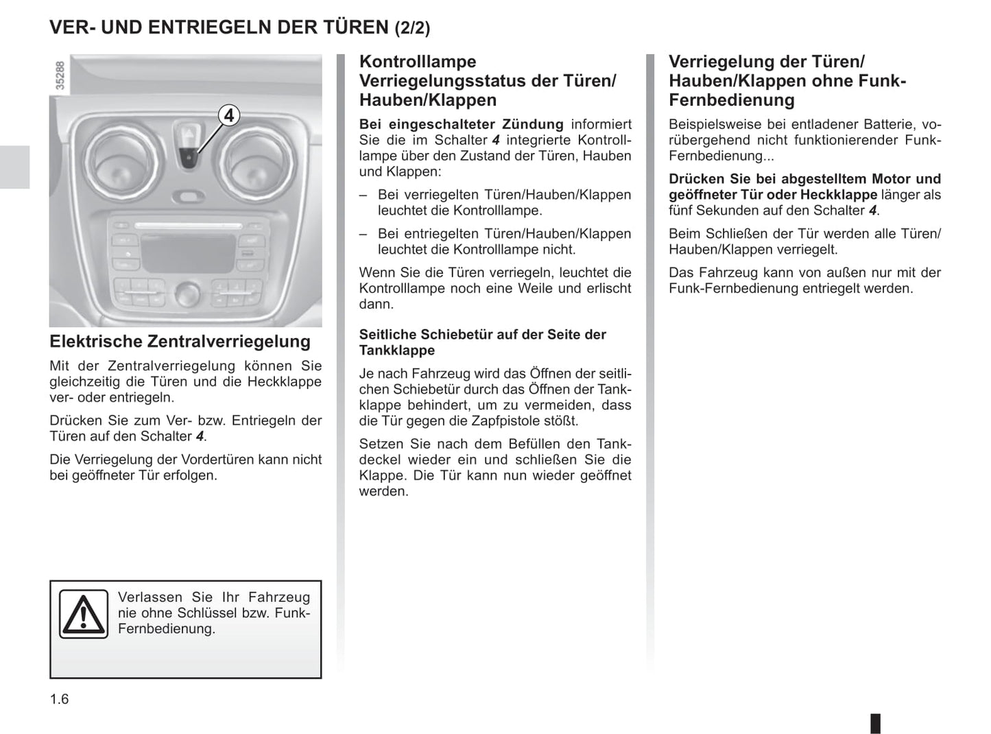 2013-2018 Dacia Dokker Bedienungsanleitung | Deutsch