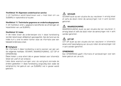 1992-2000 Subaru Vivio Bedienungsanleitung | Niederländisch