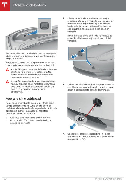 2019 Tesla Model 3 Bedienungsanleitung | Spanisch