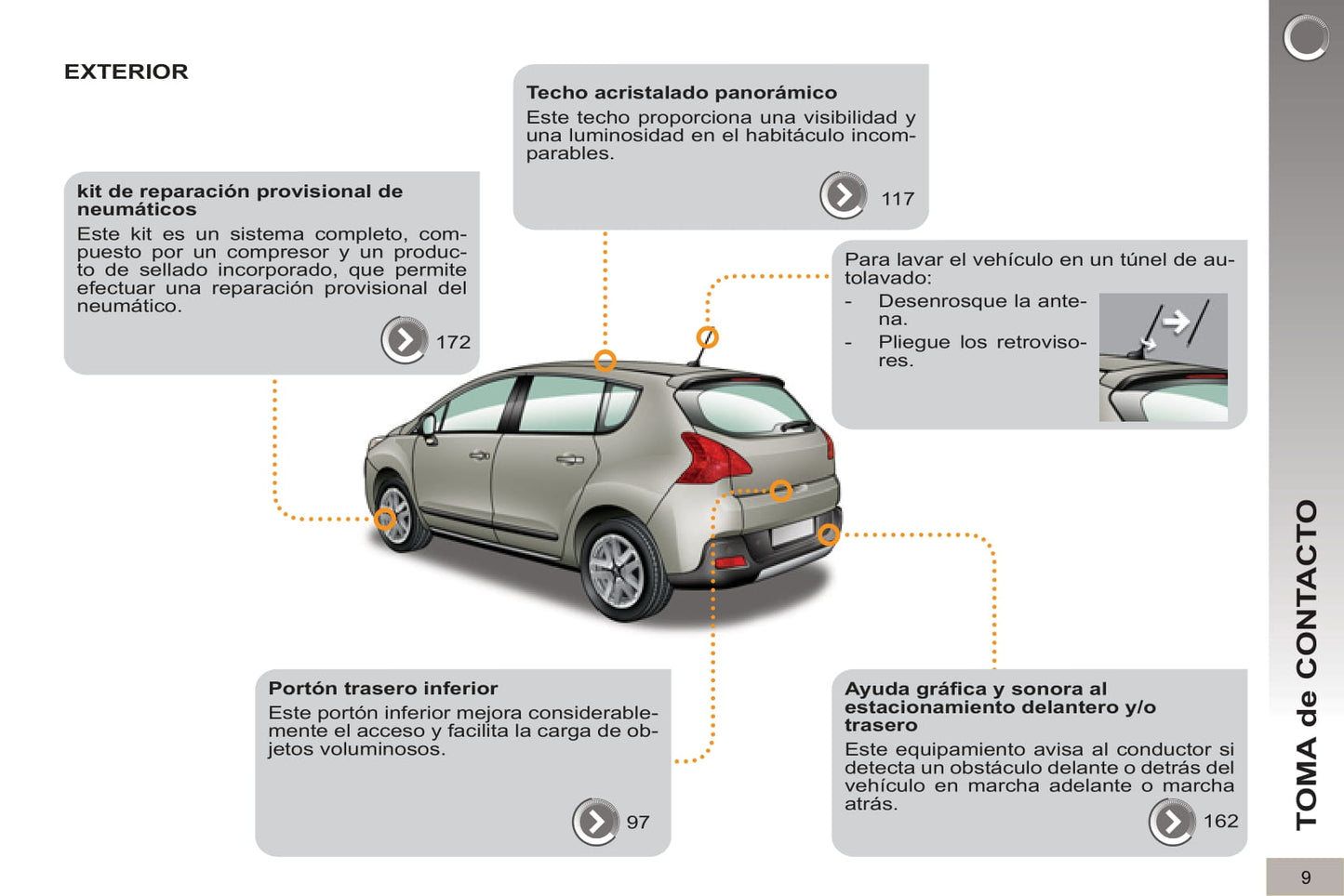 2012-2013 Peugeot 3008 HYbrid4 Bedienungsanleitung | Spanisch