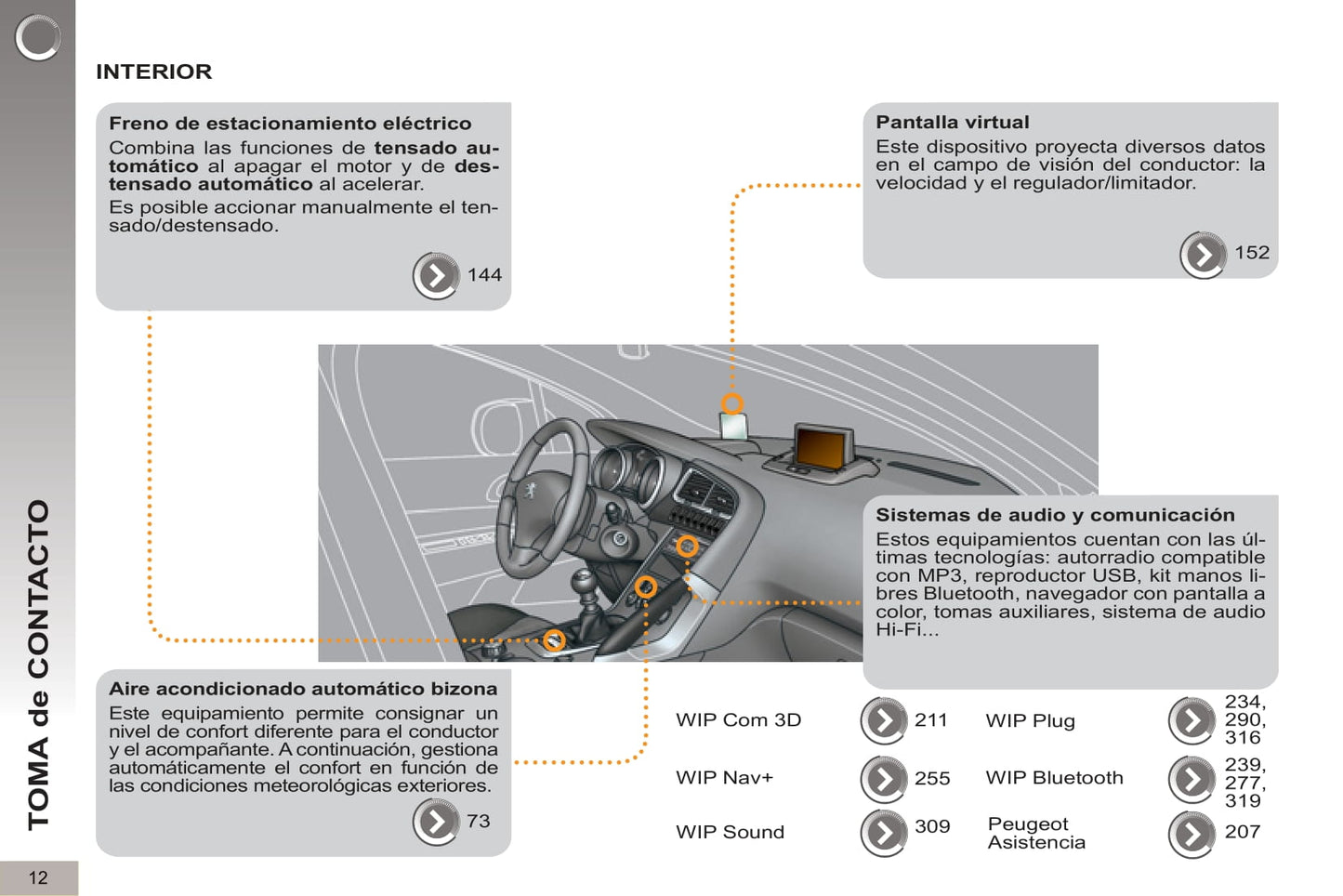 2012-2013 Peugeot 3008 HYbrid4 Bedienungsanleitung | Spanisch