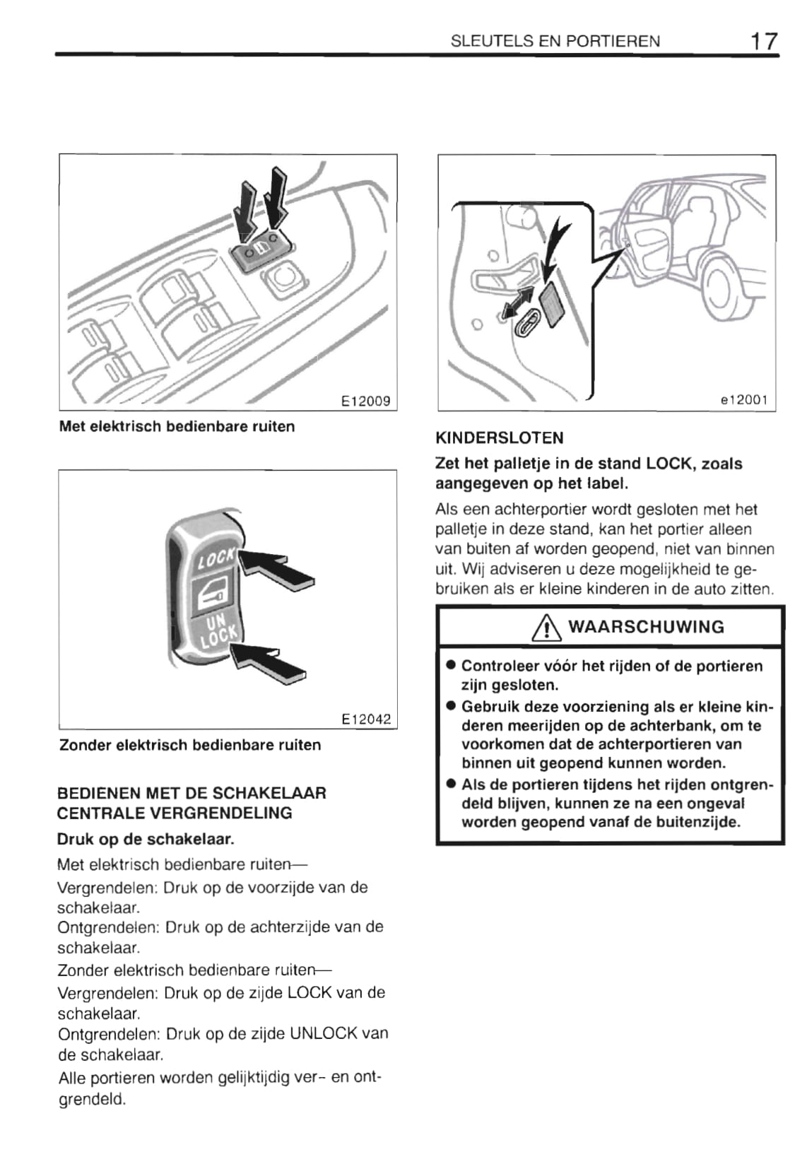 2000-2002 Toyota Corolla Manuel du propriétaire | Néerlandais