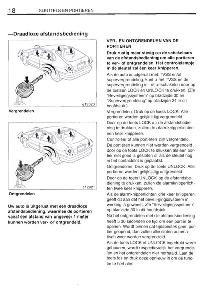 2000-2002 Toyota Corolla Manuel du propriétaire | Néerlandais