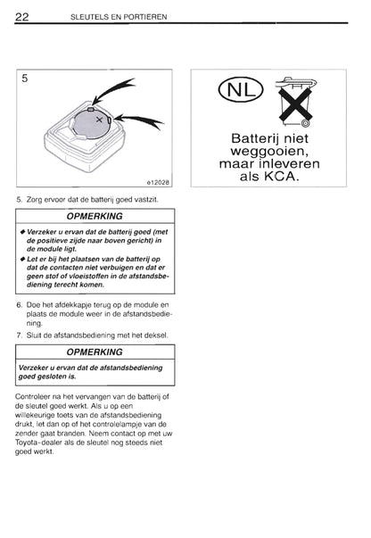 2000-2002 Toyota Corolla Manuel du propriétaire | Néerlandais