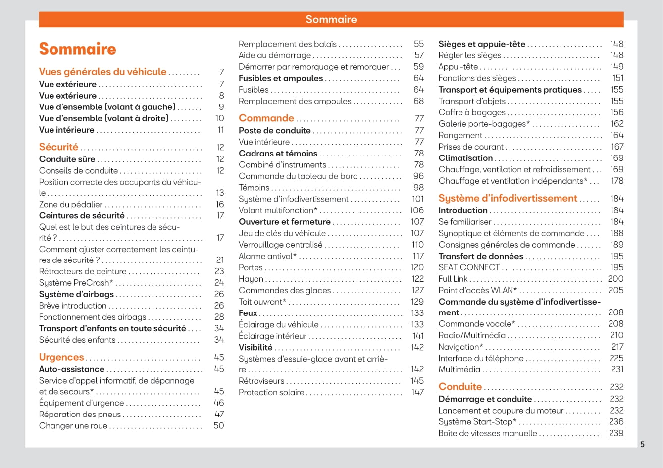 2020-2021 Seat Ateca Owner's Manual | French