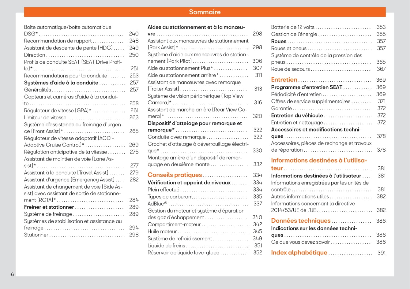 2020-2021 Seat Ateca Owner's Manual | French