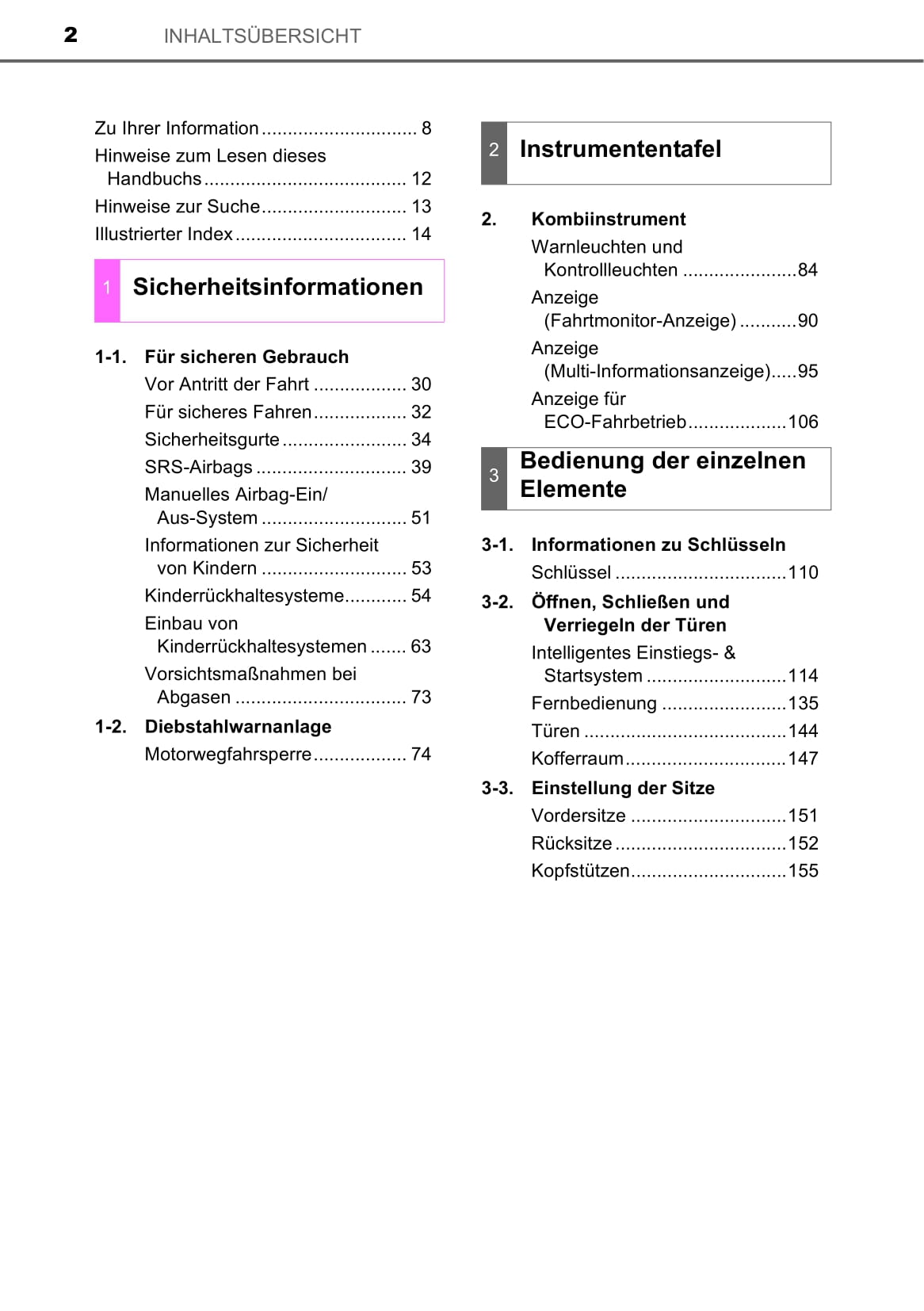 2015-2016 Toyota Corolla Owner's Manual | German