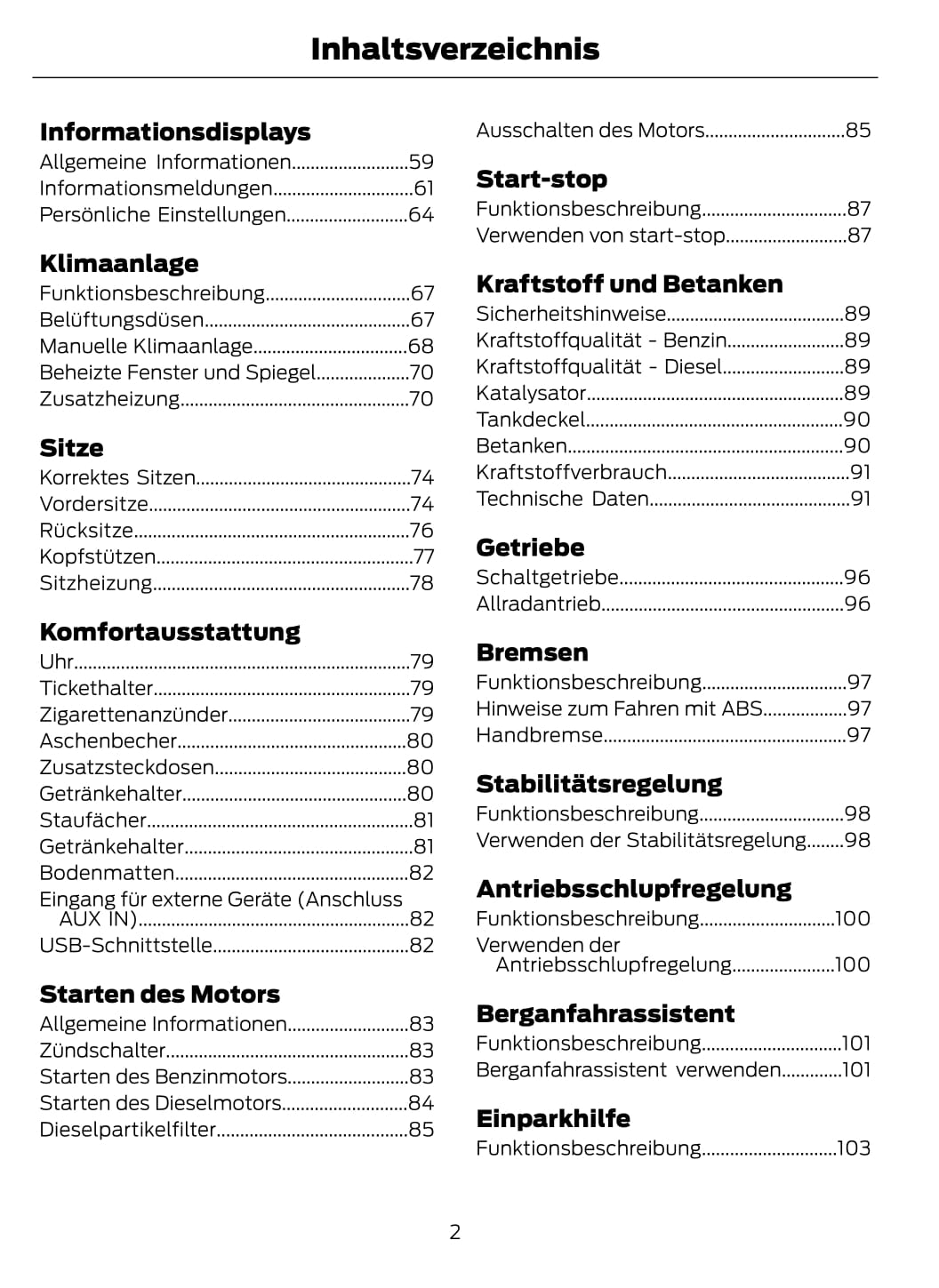 2011-2012 Ford Transit Bedienungsanleitung | Deutsch