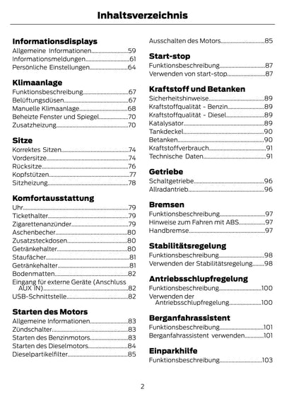 2011-2012 Ford Transit Bedienungsanleitung | Deutsch