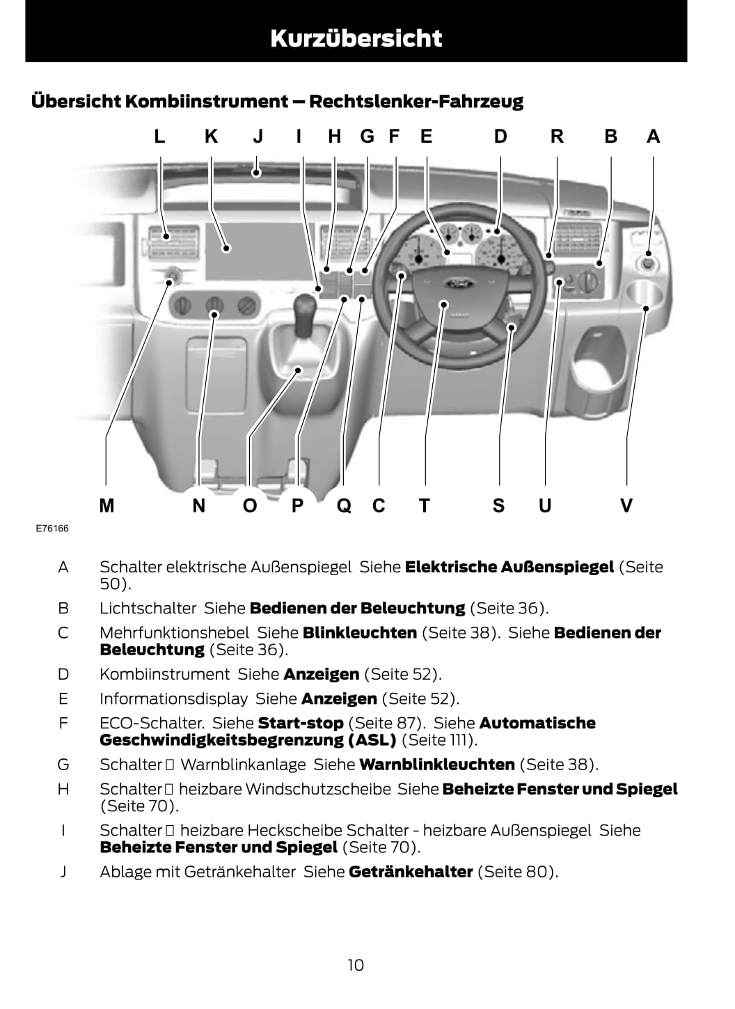 2011-2012 Ford Transit Bedienungsanleitung | Deutsch