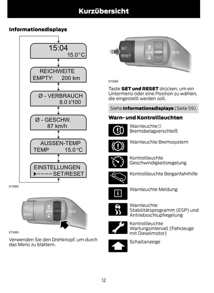 2011-2012 Ford Transit Bedienungsanleitung | Deutsch