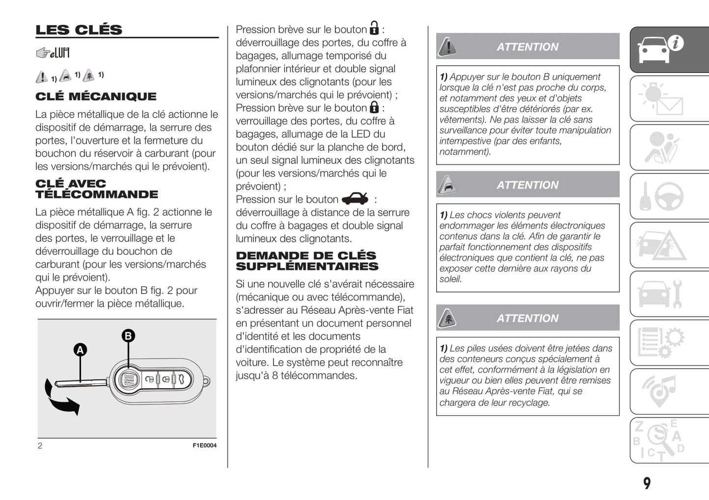 2012-2019 Fiat Punto Manuel du propriétaire | Français