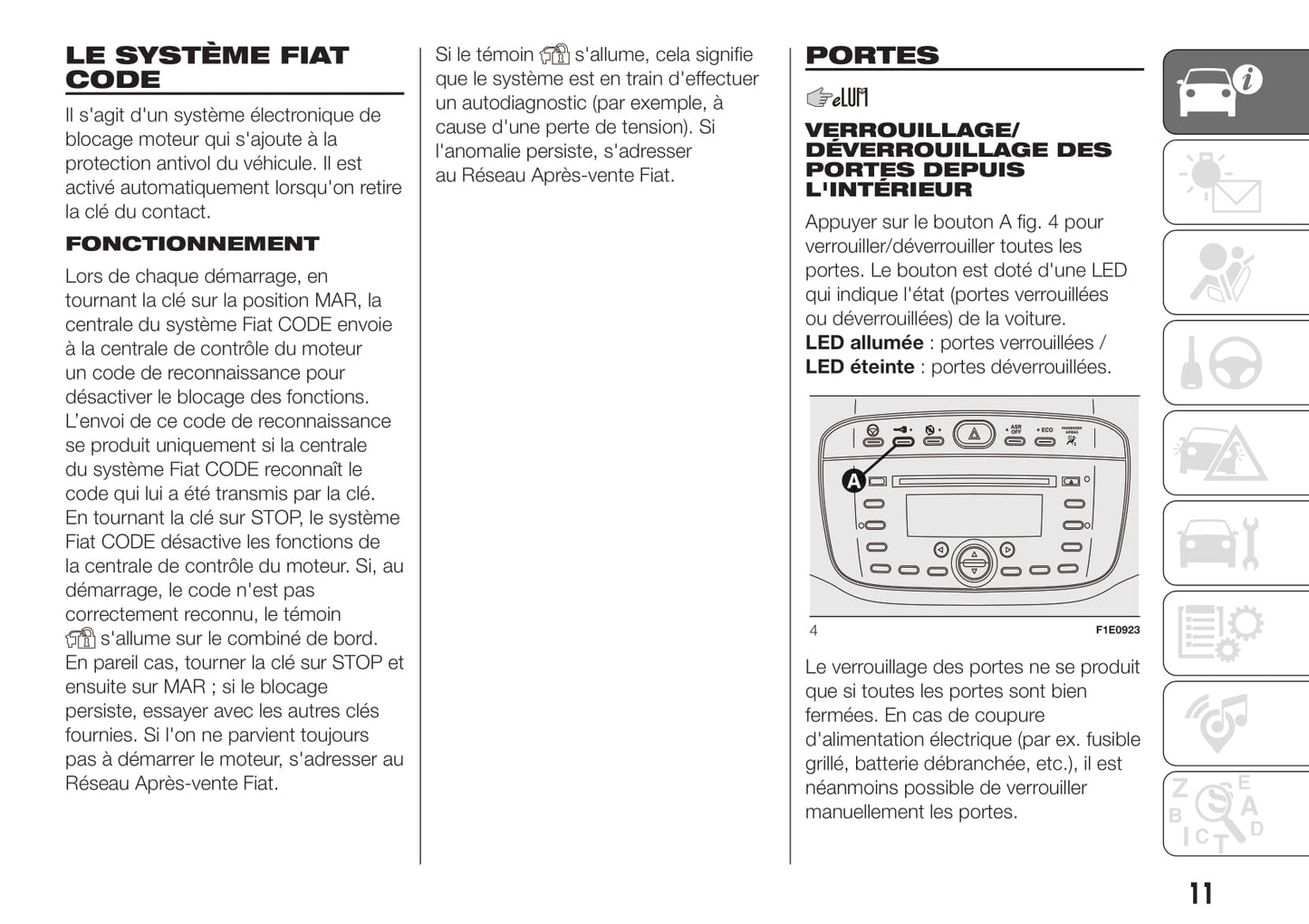 2012-2019 Fiat Punto Manuel du propriétaire | Français