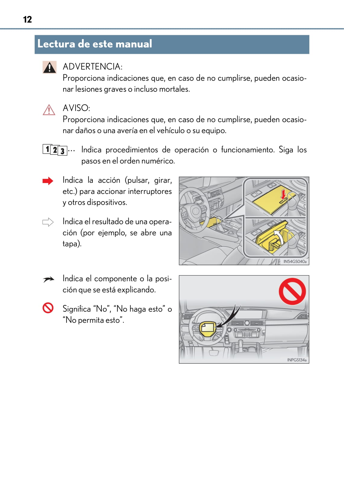 2016-2017 Lexus GS 300h/GS 450h Owner's Manual | Spanish