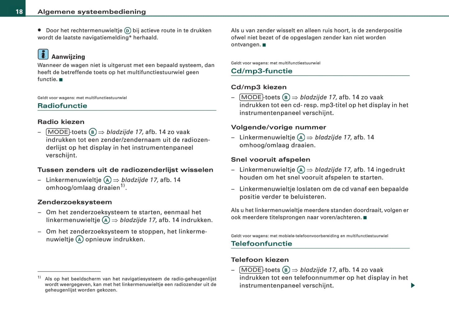 Audi Navigatiesysteem BNS 5.0 Handleiding