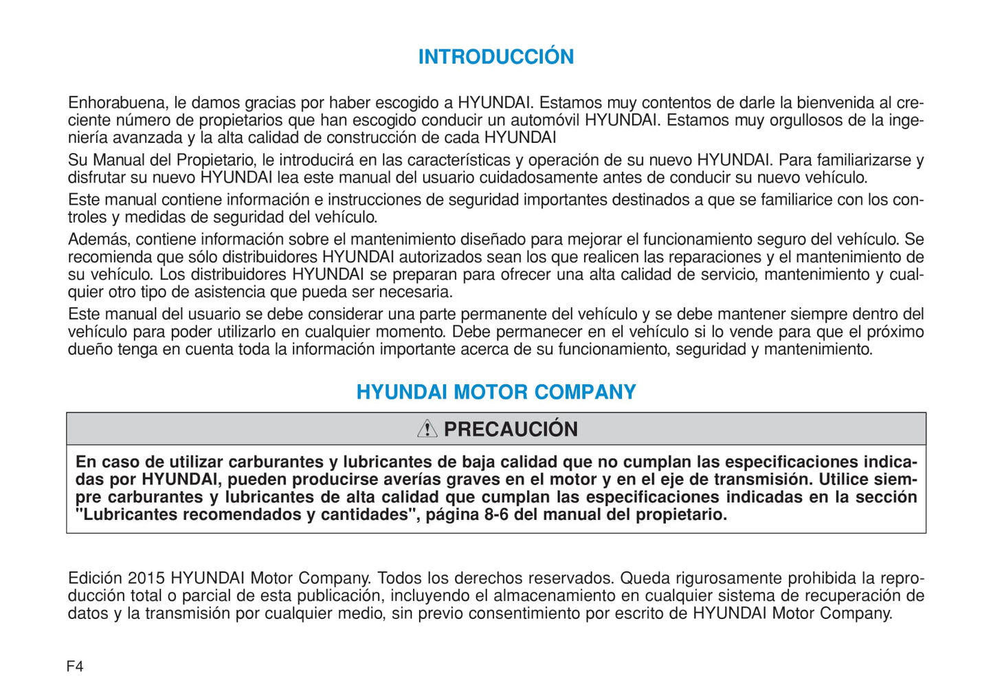 2014-2018 Hyundai i20 Manuel du propriétaire | Espagnol