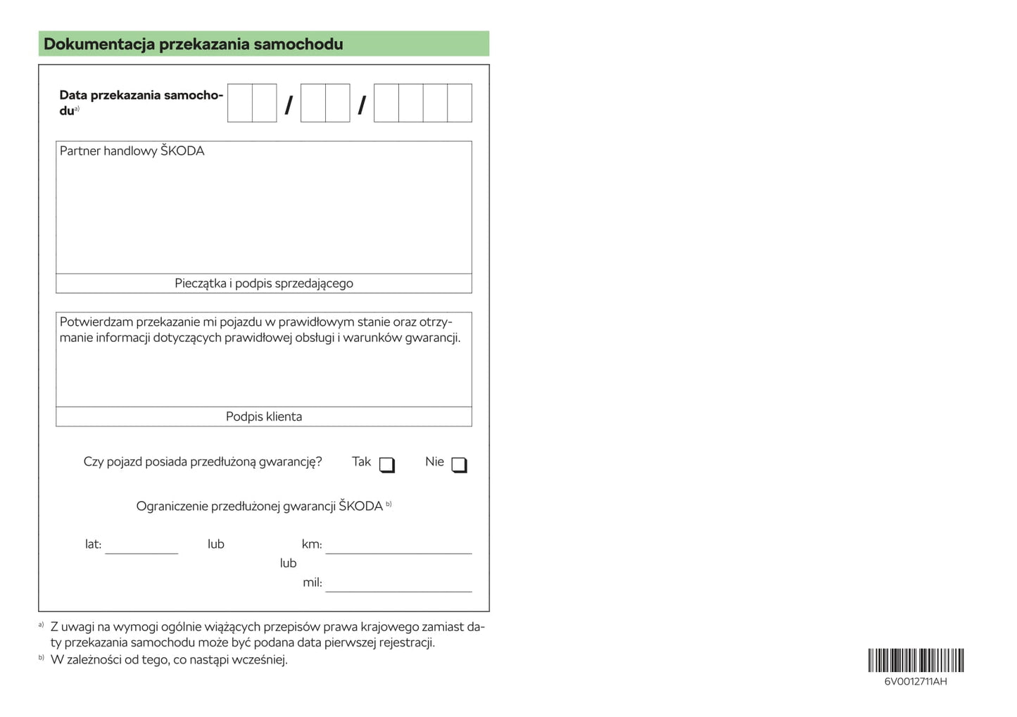 2017-2018 Skoda Fabia Owner's Manual | Polish