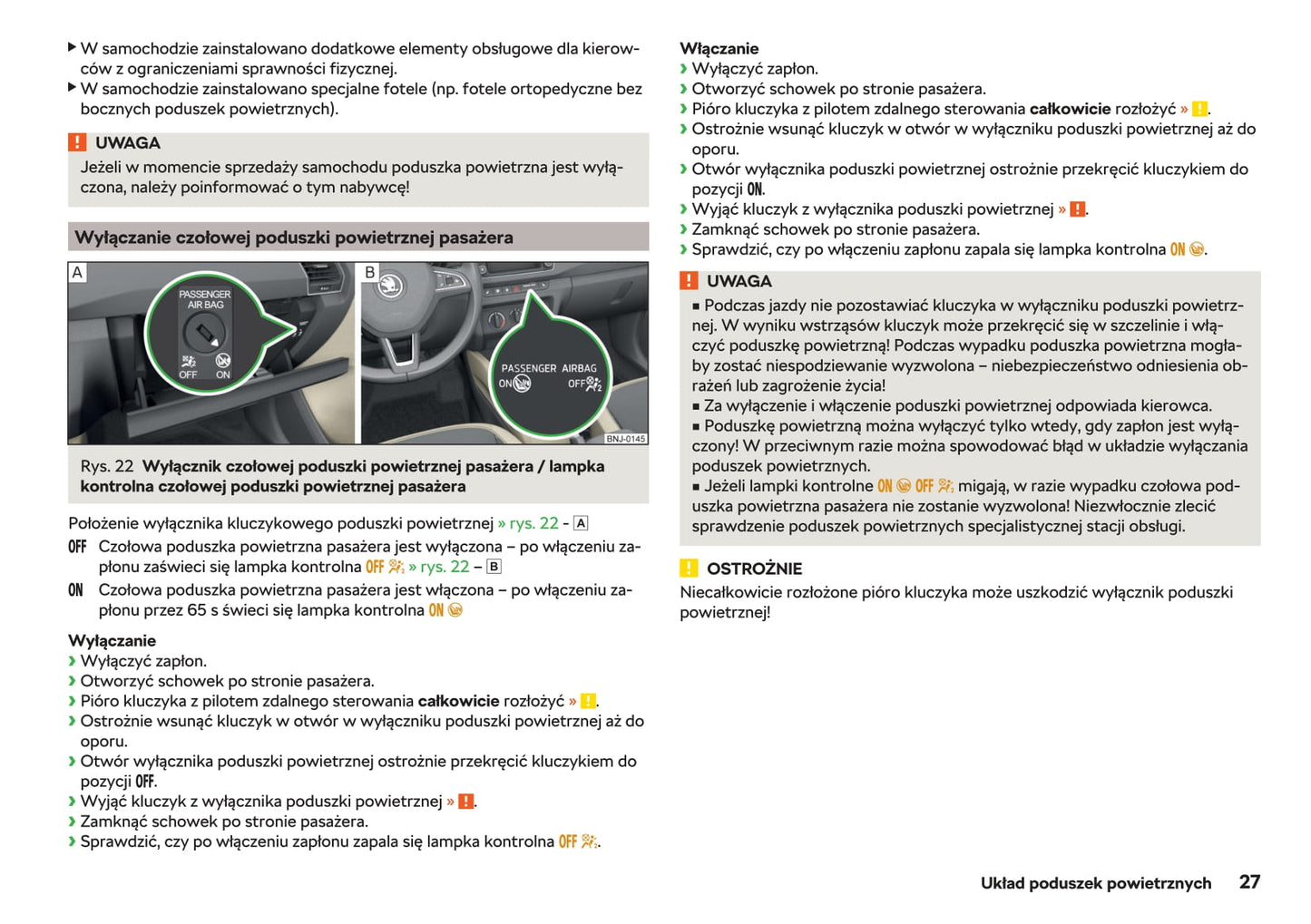 2017-2018 Skoda Fabia Owner's Manual | Polish