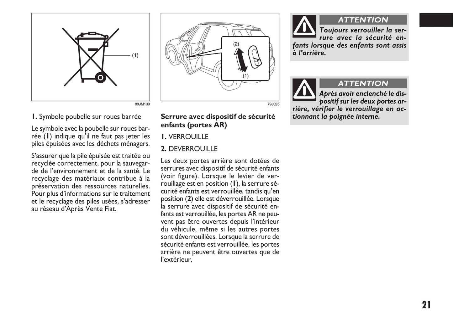 2013-2014 Fiat Sedici Owner's Manual | French