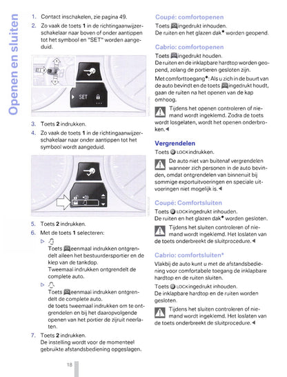 2011-2012 BMW 3 Series Coupé/3 Series Cabrio Owner's Manual | Dutch