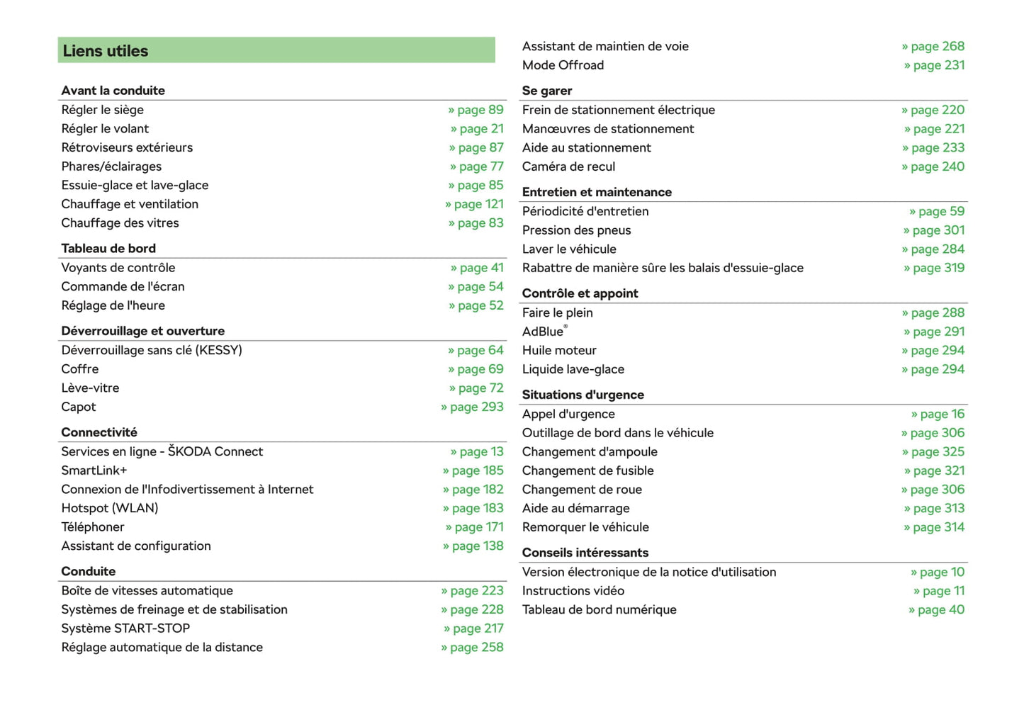 2018-2019 Skoda Kodiaq Owner's Manual | French