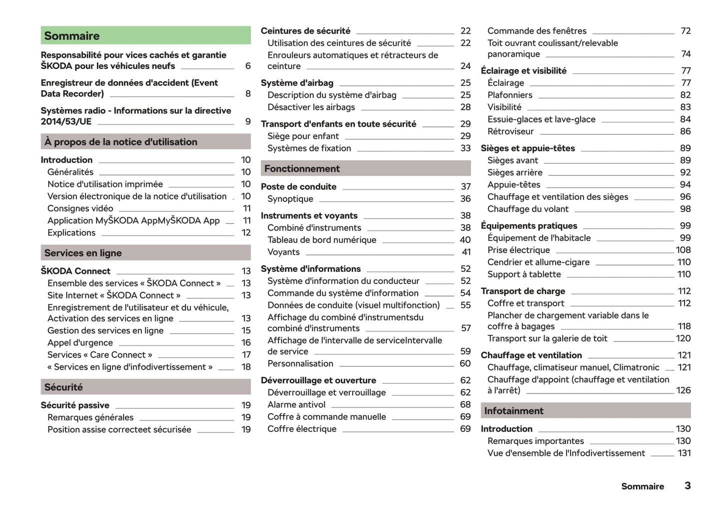 2018-2019 Skoda Kodiaq Owner's Manual | French