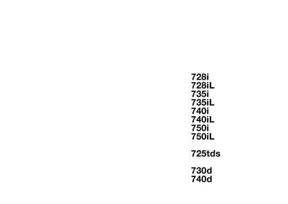 1999-2001 BMW 7 Series Owner's Manual | German