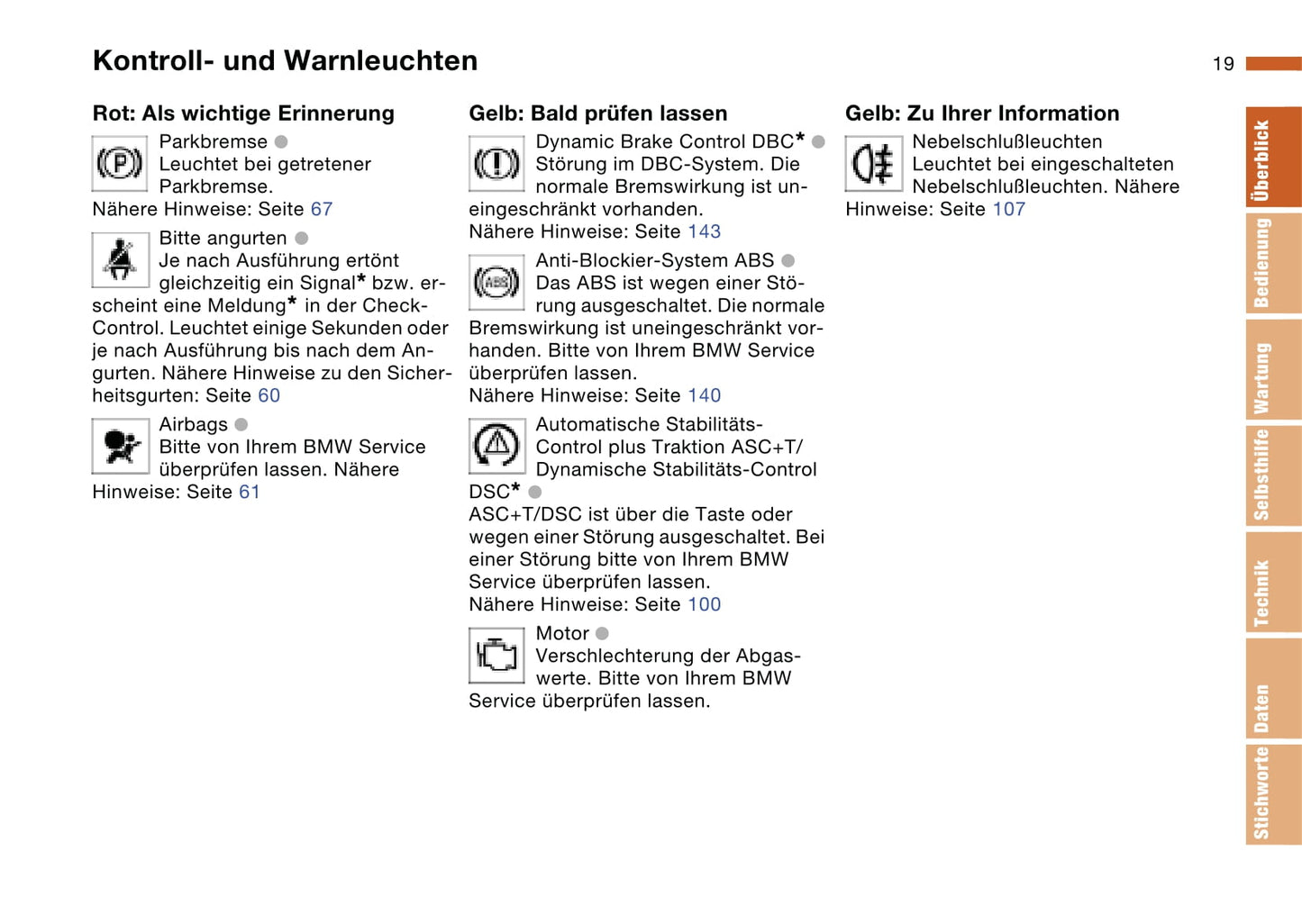 1999-2001 BMW 7 Series Owner's Manual | German