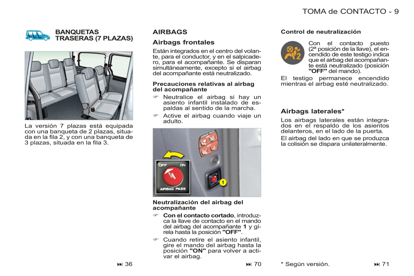 2011-2012 Peugeot Partner Origin Bedienungsanleitung | Spanisch