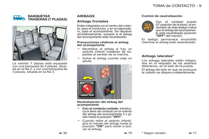 2011-2012 Peugeot Partner Origin Bedienungsanleitung | Spanisch