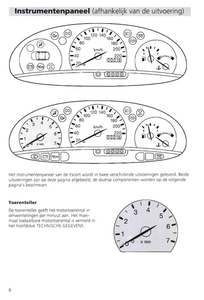 1995-2000 Ford Escort/Escort Van Owner's Manual | Dutch