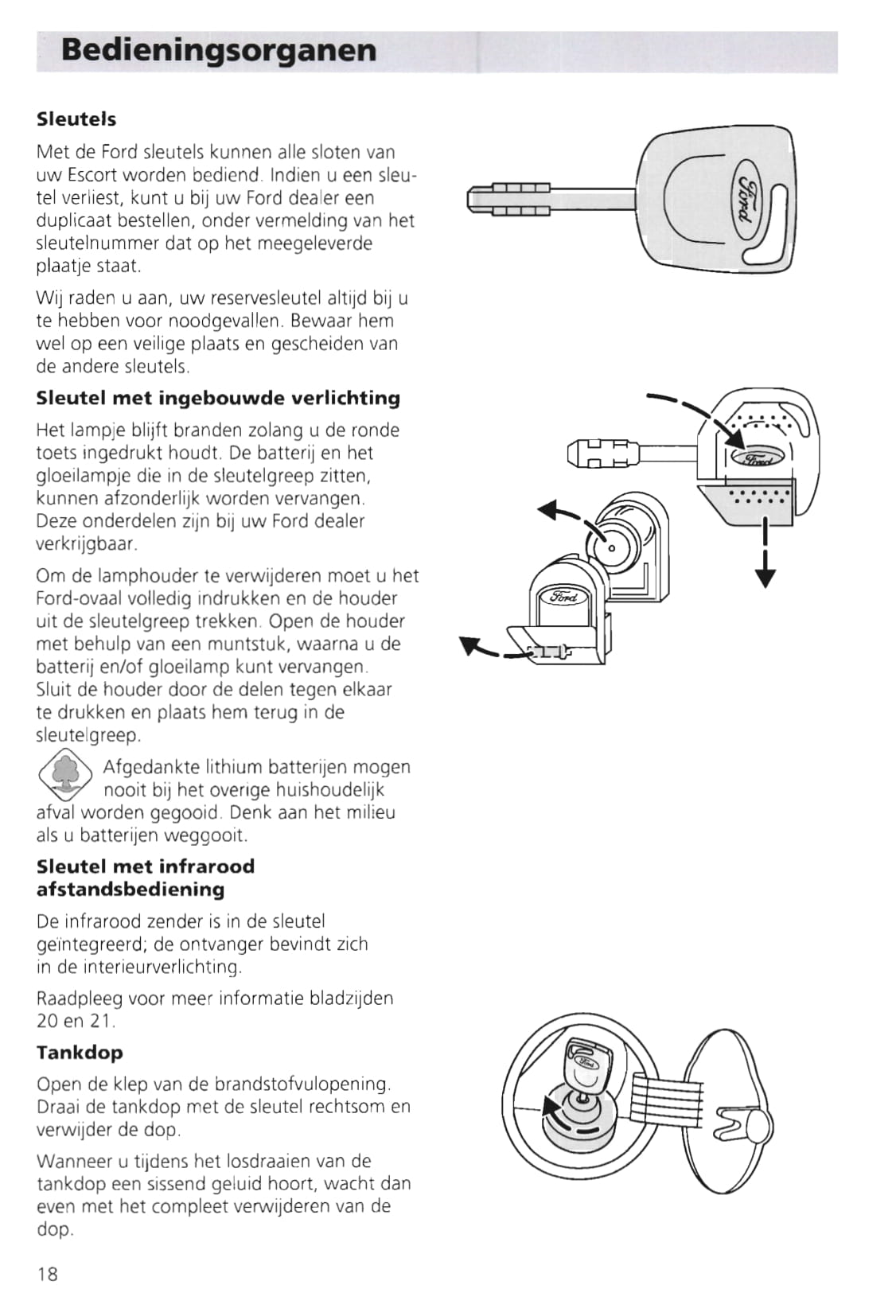 1995-2000 Ford Escort/Escort Van Owner's Manual | Dutch