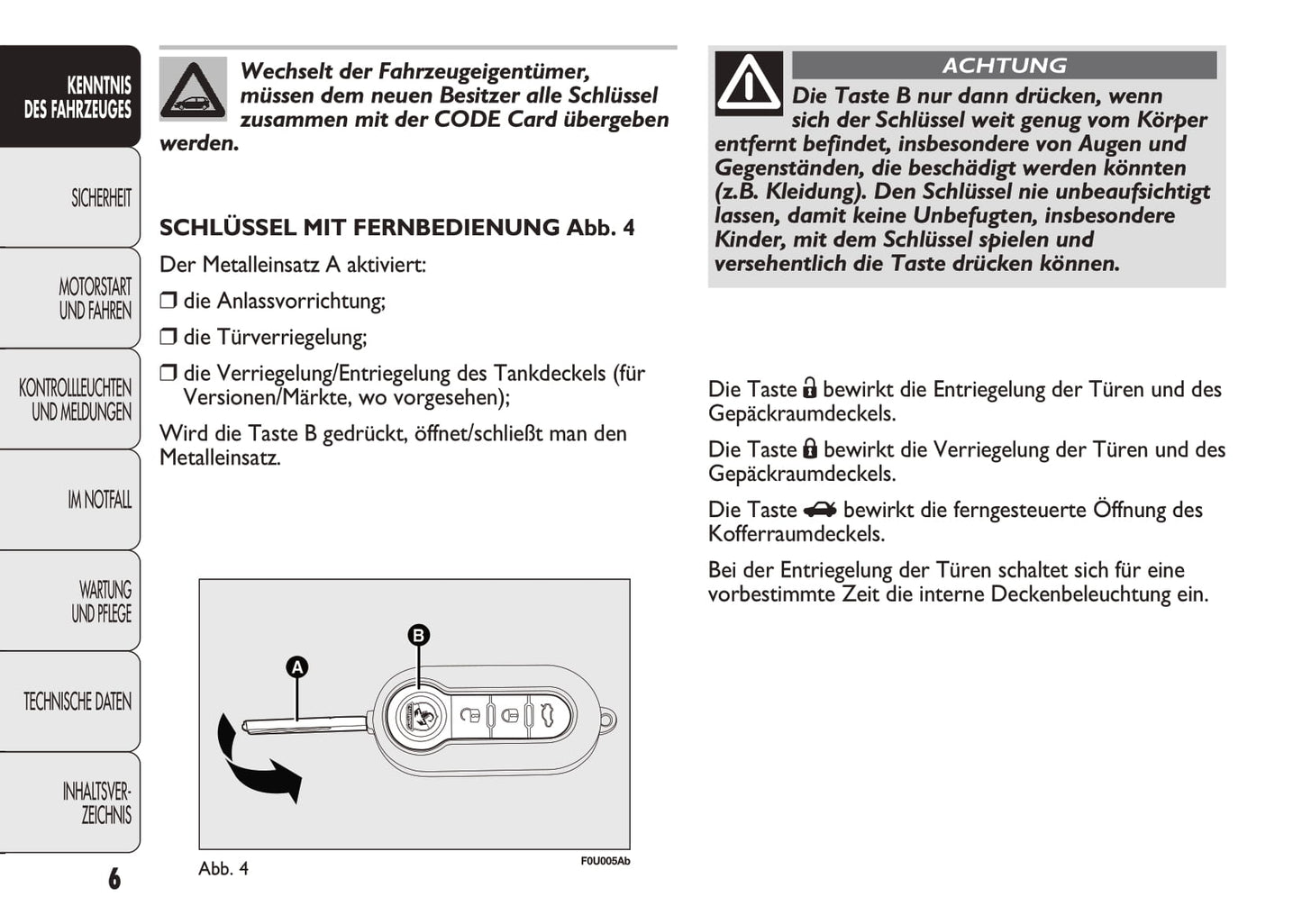 2010-2014 Abarth Punto Evo Owner's Manual | German