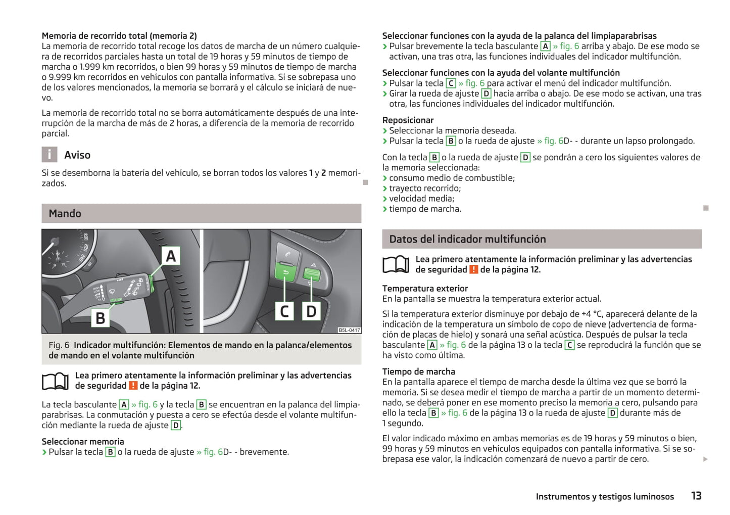 2013-2014 Skoda Yeti Owner's Manual | Spanish