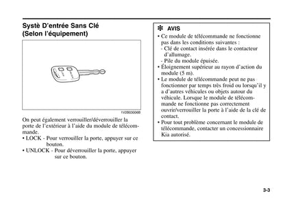 2006 Kia Rio Owner's Manual | French