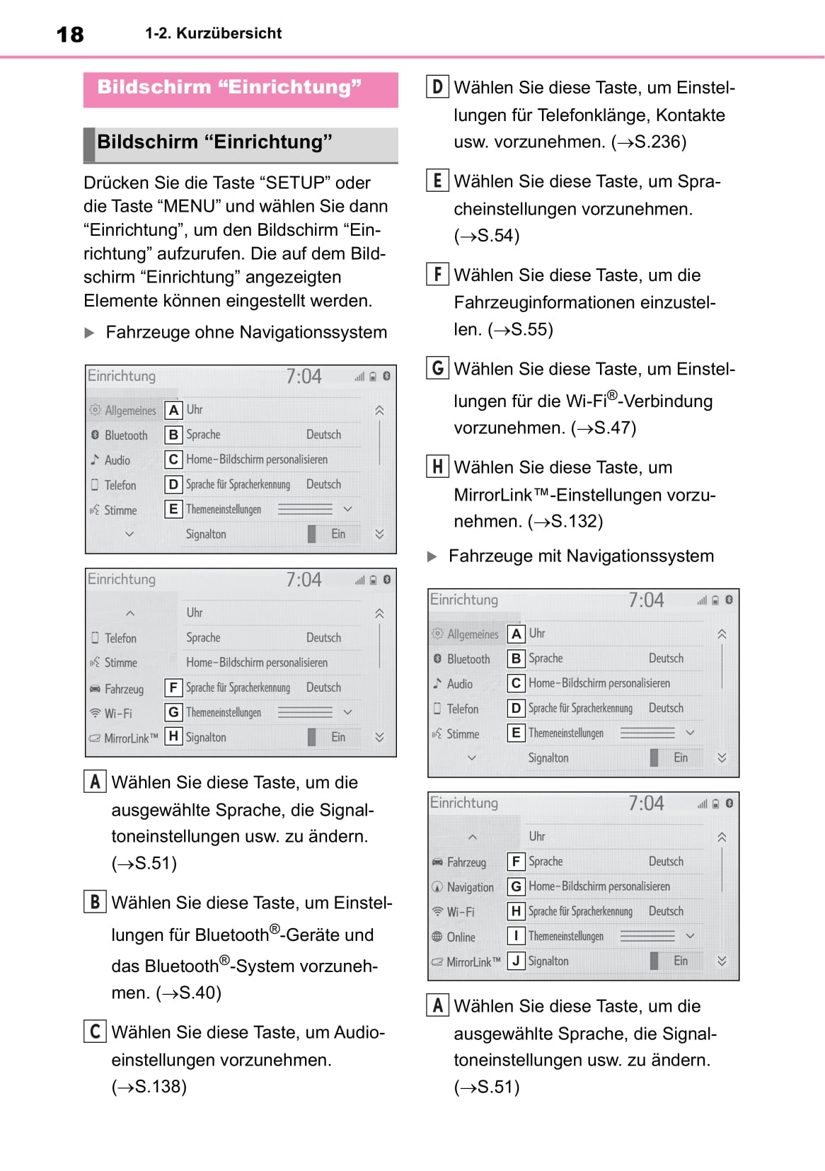 Toyota Touch Multimedia & Navigation Bedienungsanleitung 2019 - 2020