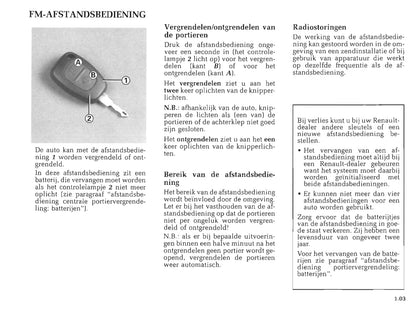 2000-2001 Renault Trafic Owner's Manual | Dutch